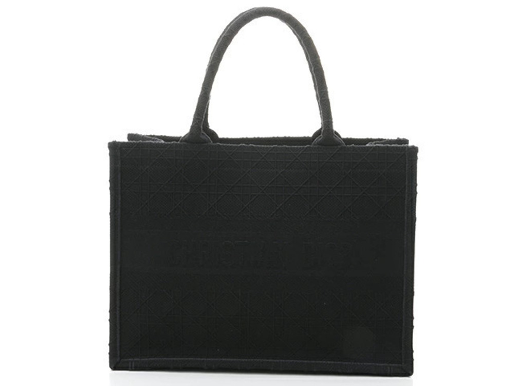 Christian Dior Book Tote Bag Black Canvas